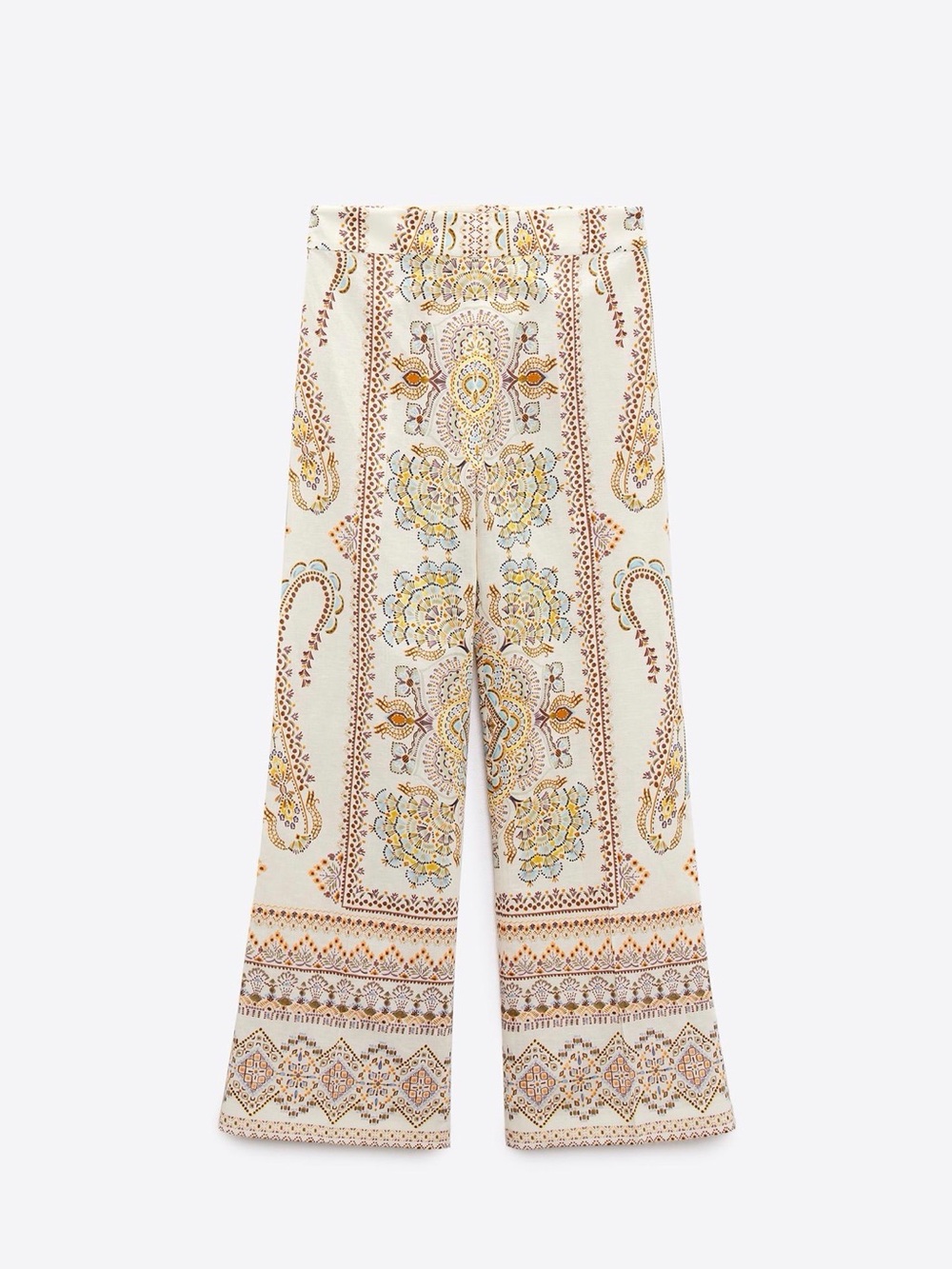 Zara women’s printed linen pants size large